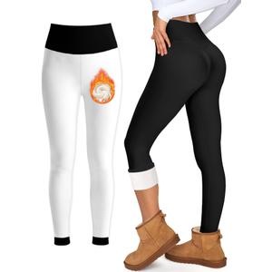 Blue Breath Fleece Lined Leggings Women-Tummy Control High Waisted Workout Thermal Warm Soft Yoga Pants (XL)