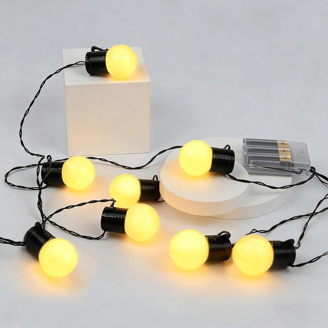 Battery Operated String Lights for Marquee Light Up Letters Numbers LED 8-Bulb Yellow Indoor Outdoor Warm Yellow Light Bulbs Bedroom Wall Christmas Decor Wedding Birthday Party Decorations