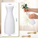 20 Pcs Plastic Flower Bud Vases Bulk with Twines Ropes Small Mini Flower Vases for Centerpieces Decorative Plastic Bottles for Wedding Reception Dining Table Home Decoration (White)