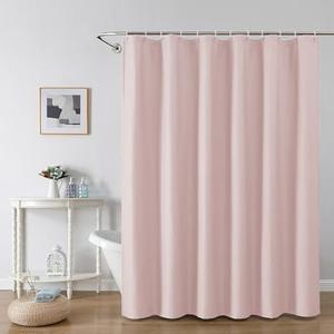 OWENIE Pink Shower Curtain for Bathroom 72x72 Inch, 3D Embossed Textured Waffle Fabric Shower Curtains, Soft Hotel Farmhouse Style, Water Repellent, Machine Washable, Pink, 72" W x 72" L