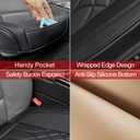 BOPUOVRE 1-Pack Leather Front Car Seat Covers - Bottom Car Seat Covers Fully Wrapped, Non-Slip and Waterproof, Fits Most Vehicles Black