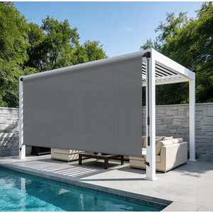 HENG FENG Outdoor Roller Shade 8' W x 6' H Dark Grey
95% UV Block, Cordless with Splicing Design, Exterior with Wand for Porch & Gazebo, UV Block & Weather Resistant