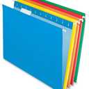 Pendaflex Hanging File Folders, Letter Size, Assorted Colors, 1/5-Cut Adjustable Tabs, 25 Per Box (81663)