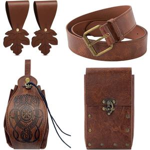 Renaissance Belt Pouch, Steampunk Phone Holder Medieval Bag Leather, Leaf Belt Bag Medieval Viking Belt Women Renaissance Accessories.