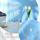 3 x OAOLEER Acrylic Necklace Holder Stand, Rotating Jewelry Organizer Display Tree Hanger Rack with 36 Hooks for Necklaces, Chain, Pendant, Bracelets, Ring (Tall 15.7 In)