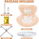 Car Seat for 17cm Dolls with Soft Furry Cushion, Air Vent Clip and Desktop Stand,Functional Car Ornament for Blind Box Doll Fans and Doll Collectors,Includes Seat Leg for Desktop Display