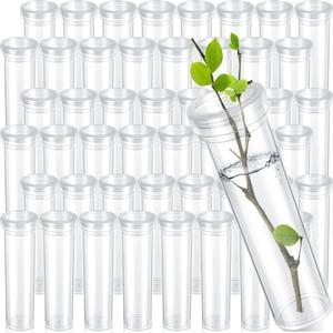 Hushee 100 Pcs 60ml 4.33 Inch Floral Tubes for Milkweed Large Flowers Water Tubes for Milkweed Cuttings Flower Floral Arrangements Butterfly Habitat