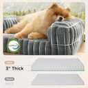 Bedsure ComfyFleece Orthopedic Dog Bed for Medium Dogs, Waterproof Memory Foam Medium Pet Beds with Sides, Non-Slip Bottom and Egg-Crate Foam Dog Couch Sofa with Washable Corduroy Cover, Grey