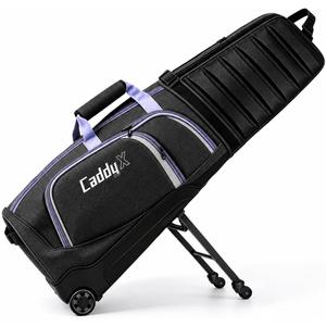 Premium Golf Travel Bag for Airlines with 4-Wheel Hands-Free Rolling & 2-Wheel Pull Mode, Enhanced Head Protection, Reinforced Hard Base, 52 x 13.8 x 13.8 inches