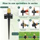 Landical Above Ground Irrigation Garden Sprinkler System 3 Pack Lawn Sprinkler and 32.8 ft Garden Hose Drip Irrigation System Garden Watering System DIY Plant Watering Set for Yard (Black)