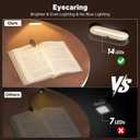 TATAANTY Book Light for Reading at Night- Eye Caring 3 Color Modes&Stepless Dimming LED Book Reading Light,Rechargeable 70 Hrs Lasting Runtime Lightweight Clip-on Book Light for Book Lovers,Deep Black