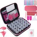 LYMUSUMI 30 Slots Diamond Art Storage Containers for Adults Portable Bead Storage Boxes for Diamond Painting Accessories and ToolsPink