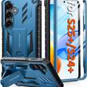 FNTCASE for Samsung Galaxy S25-Plus Case: for Galaxy S24-Plus Case with [Built-in Screen Protector & Kickstand] [Military-Grade Drop Protection] Heavy Duty Protective Full Body Shockproof TPU Blue
