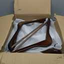 AMKUFO Wide Shoulder Wooden Hangers 8 Pack Coat Hanger with Non Slip Pants Bar, Heavy Duty Suit Hanger Wood Clothes Hangers with Smooth Finish 360 Swivel Hook for Sweater Jackets Shirts Walnut