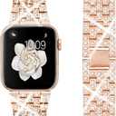 Dsytom Bing Bands Compatible with Apple Watch Band 38mm 40mm 41mm 42mm 44mm 45mm 46mm 49mm, Jewelry Replacement Strap for iWatch Series Ultra 2 10/9/8/7/6/5/4/3/2/1/SE Ultra
