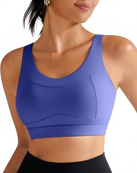 RUNNING GIRL High Impact Sports Bras for Women,Racerback Running Bra Workout Crop Tank Tops Longline Sports Bra Push up (Small)