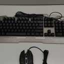 AULA Keyboard, T102 104 Keys Gaming Keyboard and Mouse Combo with RGB Backlit Number Pad, All-Metal Panel Waterproof Light Up PC Keyboard,USB Wired Computer Keyboards Gaming for Win XP/7/8/10 PC Gamer (Black Keycaps + Silver Panel)