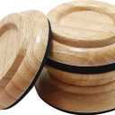 4pcs Hardwood Upright Piano Caster Cups Set of Oak Furniture Leg Pads Piano Caster Solid Hardwood Wheel Load Protectors