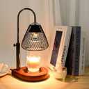 Candle Warmer Lamp with Timer Dimmable, New Adjustable Height Black Metal Wrought Iron Wax Melt Warmer Lamps for Scented Jar Candles, Gifts for Women Mom, Home Decor Table Lights