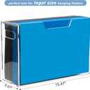 DINGHUO Legal Size File Organizer, Acrylic Protable Hanging File Organizer with Handles, Clear Storage File Folder Holder Filing Box Crate for Desk, School, Office Supplies - 1 Pack