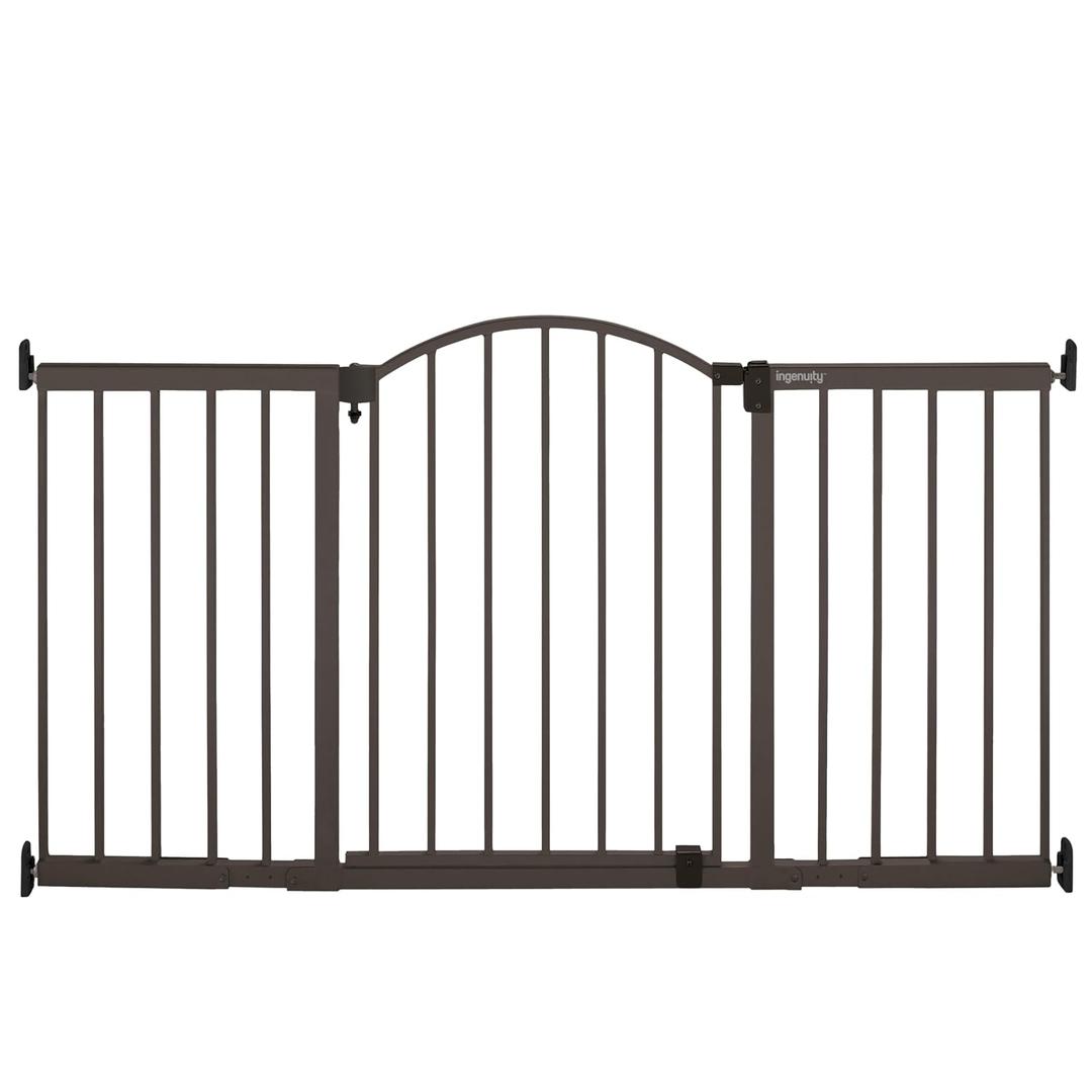 Ingenuity Decorative Extra Wide Baby Gate & Dog Gate, 44"-72" Wide, 36" Tall, Hardware Mounted, Install in Hallways, Bottom of Stairs, or Large Openings - Bronze