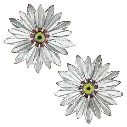 YEAHOME Metal Farmhouse Boho Wall Art, 2 Set 11" Galvanized Wall Decor for Bedroom & Outdoor