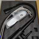 Pull Down Kitchen Faucet with Soap Dispenser - Matte Black Single Handle Kitchen Faucets, High Arc Stainless Steel Pull Out Kitchen Sink Faucet with Deck for RV Laundry Farmhouse Bar
 - B0003 Black