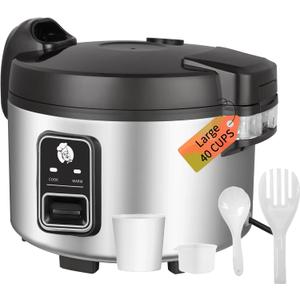 Commercial Rice Cooker & Warmer 8.17Qt/40 Cups (Cooked Rice) |Large Rice Cooker | 40 mins Fast Cook Rice Cooker for Restaurant | Auto Keep Warm |Easy Clean