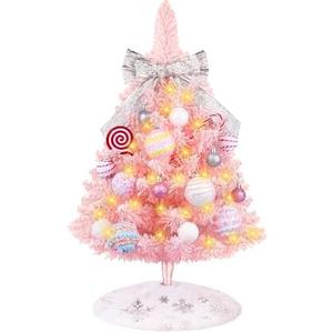 Amazon.com: HOMDAILY Mini Pink Christmas Tree with Lights, 2ft Artificial Small Table Top Christmas Tree with Bow, Ball Ornaments and White Tree Skirt, 24 Pcs DIY Xmas Decorations for Kids, Toddler Room : Home & Kitchen