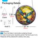 Multi Bird Stained Glass Window Hanging, 7.87" Sun Catchers Suncatchers for Windows Hanging, Crystal Sun Catchers Decor Gifts for Garden Home Indoor Window Decoration