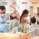 Salon Tray on Wheels, Champagne Gold Salon Rolling Tray with Adjustable Height, Metal Service Instrument Storage Tray for Salon&Home Use