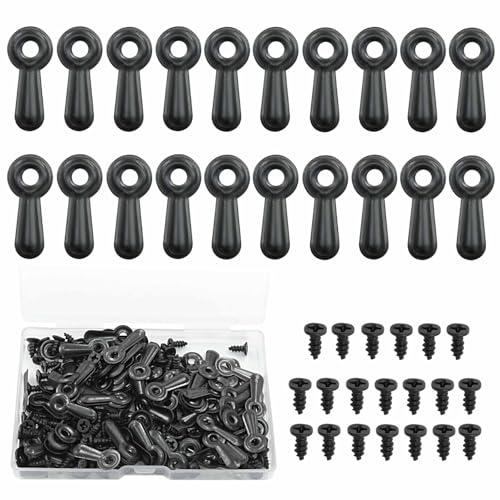 Hordion 120pcs Picture Frame Turn Button Fasteners, Picture Frame Clips Photo Frames Hardware Backing Clips with Screws for Hanging Pictures Drawing Photos, Black
