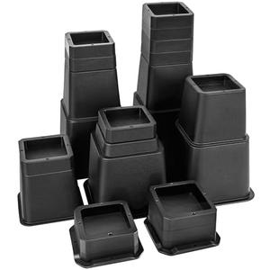 23 PCS Adjustable Bed Risers 12 Inch Heavy Duty, Furniture Risers Elevation in Heights 1, 2, 3, 4, 5, 6, 7, 8, 9, 10, 11, 12 Inch for Couch, Sofa, Table, Chair, Raisers Support up to 6,000 lbs, Black