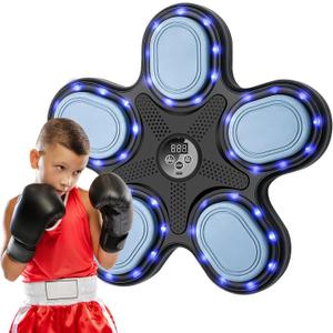 OurStarry New Model Smart Music Boxing Machine for Adults and Kids, Training Machine with LED Electronic Wall Mounted, Home Indoor Workout Equipment with Premium Boxing Gloves, X-Large