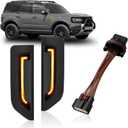DZG Plug N Play LED Side Marker Lights with 16 Pin Wire Connector Turn Signal Lights Compatible with Bronco Sport Base Big Bend Outer Banks Badlands First Edition Heritage 2021-2024,Pack of 2