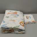Joyreap 2 Piece Cotton Toddler Bedding Set, Zoo Theme Animals White , blanket and pillowcase