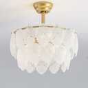 Modern Gold Crystal Fandelier Ceiling Fan with Light and Remote 6-Speed