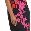 London Times Women's Dresses Jewel Neck Flutter Sleeve Emotional Flattering Polished Chic Midi Length Sheath Dress (Black), 22 Plus