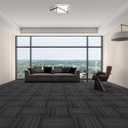 GL Carpet Tiles Reusable 24" x 24" Squares Indoor/Outdoor 0.25" Pile Height Loop Pile, Non Slip Easy DIY Installation Peel and Stick Carpet Tile, (18 Tiles) (72 sqft/Box) (Black)