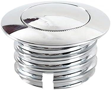 Fuel Tank Pop-up Gas Cap Vented Flush Mount Fuel Filler Cap Compatible With Harley Davidson Regular Thread(1982-2018) (silver)