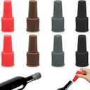 8Pcs Silicone Wine Stopper for Wine Bottles, Reusable Sparkling Wine Bottle Stopper, Silicone Wine Seal Stopper, Wine Bottle Cover Caps to Keep Wine Fresh, Beer Champagne Stopper Home Use(4 Colors)