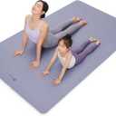 Keep Extra Large Yoga Mat with Strap, 75" x 47" x 0.28" - Extra Wide Thickened Exercise Mat for Women and Men Exercise, Fitness Mat for Home Workout, Yoga, Pilates (Purple)