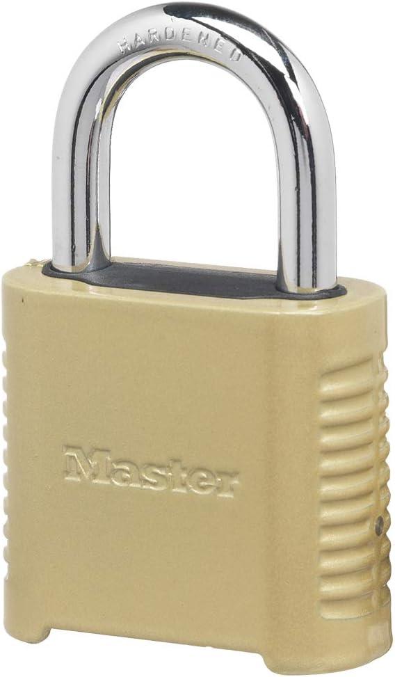 Master Lock 875D Heavy Duty Outdoor Combination Lock, 2 in. Wide, Brass Finish