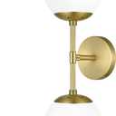 KoKo&Yukina Mid Century Modern Bathroom Lights Gold Vanity Light Fixtures Globe Sconce 2-Light Bathroom Gold Vanity Light Mid Century Glass Globe Wall Lights