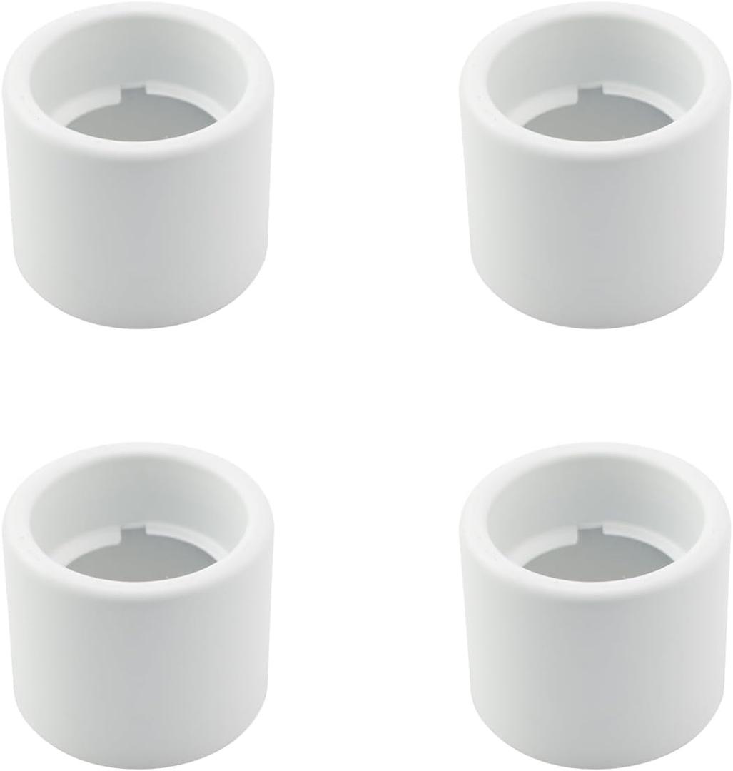 ZYAMY 4PCS Socket Shade Ring Metal Lampshade Sleeve Ring Diameter 1 to 1/2 inch Fixed Glass Shade Replacement Lamp Socket Ring Snap Head Ring Lamp Fixture Matching for Ceramic Sockets White