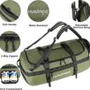 Hulongo 90L Large Waterproof Duffle Bag Backpack for Men, Mens Duffel Backpack Bags for Traveling, Heavy Duty (Green, 90L)