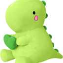 SQEQE Dinosaur Stuffed Animal, Loving Soft Dino Plush Toys with Holding Heart for Valentine Day, Sweet Romantic Anniversary Birthday Gift for Her Girls Boys Girlfriend(Green,12 inch)