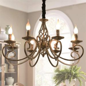 Ganeed Rustic Chandeliers,8 Lights Candle French Country Chandelier,Vintage Iron Pendant Light Fixture Hanging Light for Farmhouse,Kitchen Island,Dining Room,Bedroom