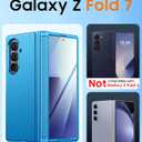 CENMASO Magnetic for Samsung Galaxy Z Fold 7 Case with Stand, Fit for Magsafe, Hinge Protection, Screen Protector, Built-in Hidden Kickstand, Slim Shockproof Phone Case for Galaxy Z Fold 7-Lake Blue