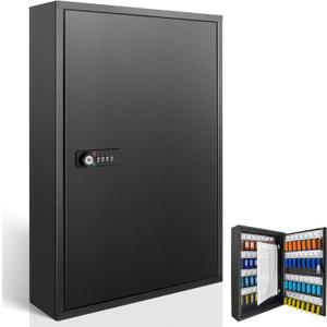 Key Cabinets, Key Organizer Box(64 Keys),Key Cabinet Wall Mount, Key Lock Box Wall Mount for Hotels Offices Property Management Apartment Complexes Car Lots Car Dealerships and Repair Shops